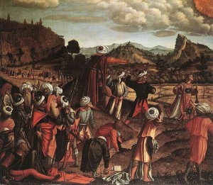 La lapidazione di Santo Stefano, 149 x 170, anno 1520, Staatsgalerie, Stoccarda.